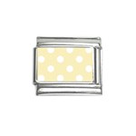 Polka Dots - White on Blond Yellow Italian Charm (9mm)