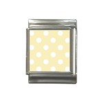 Polka Dots - White on Blond Yellow Italian Charm (13mm)
