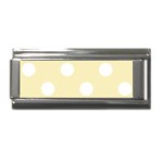 Polka Dots - White on Blond Yellow Superlink Italian Charm (9mm)