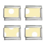 Polka Dots - White on Blond Yellow 9mm Italian Charm (4 pack)