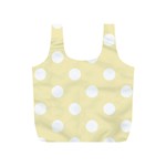 Polka Dots - White on Blond Yellow Full Print Recycle Bag (S)