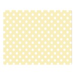 Polka Dots - White on Blond Yellow Double Sided Flano Blanket (Large)