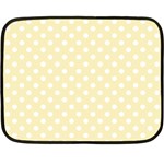 Polka Dots - White on Blond Yellow Fleece Blanket (Mini)