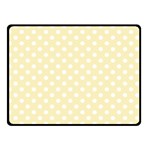 Polka Dots - White on Blond Yellow Double Sided Fleece Blanket (Small) (Two Sides)