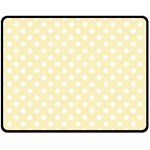 Polka Dots - White on Blond Yellow Double Sided Fleece Blanket (Medium) (Two Sides)