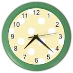 Polka Dots - White on Blond Yellow Color Wall Clock