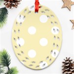 Polka Dots - White on Blond Yellow Oval Filigree Ornament (Two Sides)
