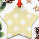 Polka Dots - White on Blond Yellow Ornament (Star)