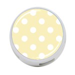 Polka Dots - White on Blond Yellow 4-Port USB Hub (Two Sides)