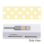 Polka Dots - White on Blond Yellow Memory Card Reader (Stick)