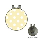 Polka Dots - White on Blond Yellow Golf Ball Marker Hat Clip
