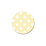 Polka Dots - White on Blond Yellow Golf Ball Marker