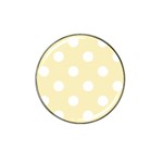 Polka Dots - White on Blond Yellow Hat Clip Ball Marker (10 pack)