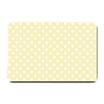 Polka Dots - White on Blond Yellow Small Doormat