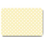 Polka Dots - White on Blond Yellow Large Doormat
