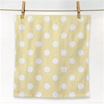 Polka Dots - White on Blond Yellow Face Towel