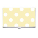 Polka Dots - White on Blond Yellow Business Card Holder
