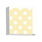 Polka Dots - White on Blond Yellow 4 x 4  Acrylic Photo Block