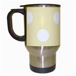 Polka Dots - White on Blond Yellow Travel Mug (White)