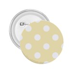 Polka Dots - White on Blond Yellow 2.25  Button