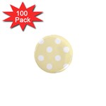 Polka Dots - White on Blond Yellow 1  Mini Magnet (100 pack)