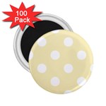 Polka Dots - White on Blond Yellow 2.25  Magnet (100 pack)