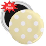 Polka Dots - White on Blond Yellow 3  Magnet (10 pack)
