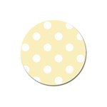 Polka Dots - White on Blond Yellow Magnet 3  (Round)