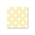 Polka Dots - White on Blond Yellow Magnet (Square)