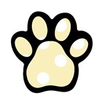 Polka Dots - White on Blond Yellow Magnet (Paw Print)
