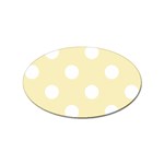Polka Dots - White on Blond Yellow Sticker Oval (10 pack)