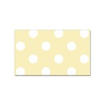 Polka Dots - White on Blond Yellow Sticker (Rectangular)