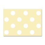 Polka Dots - White on Blond Yellow Sticker A4 (10 pack)