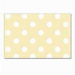 Polka Dots - White on Blond Yellow Postcard 4 x 6  (Pkg of 10)
