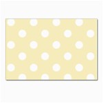 Polka Dots - White on Blond Yellow Postcards 5  x 7  (Pkg of 10)