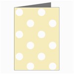 Polka Dots - White on Blond Yellow Greeting Cards (Pkg of 8)