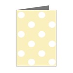 Polka Dots - White on Blond Yellow Mini Greeting Card