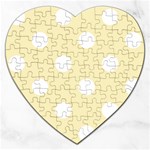Polka Dots - White on Blond Yellow Jigsaw Puzzle (Heart)