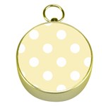 Polka Dots - White on Blond Yellow Gold Compass