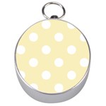 Polka Dots - White on Blond Yellow Silver Compass