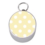 Polka Dots - White on Blond Yellow Silver Compass (Mini)