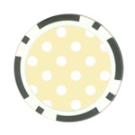 Polka Dots - White on Blond Yellow Poker Chip Card Guard (10 pack)