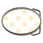 Polka Dots - Blond Yellow on White Belt Buckle