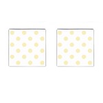 Polka Dots - Blond Yellow on White Cufflinks (Square)