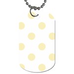 Polka Dots - Blond Yellow on White Dog Tag (One Side)