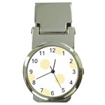 Polka Dots - Blond Yellow on White Money Clip Watch