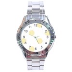 Polka Dots - Blond Yellow on White Stainless Steel Analogue Watch