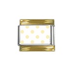 Polka Dots - Blond Yellow on White Gold Trim Italian Charm (9mm)