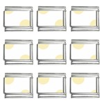 Polka Dots - Blond Yellow on White 9mm Italian Charm (9 pack)