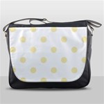 Polka Dots - Blond Yellow on White Messenger Bag
